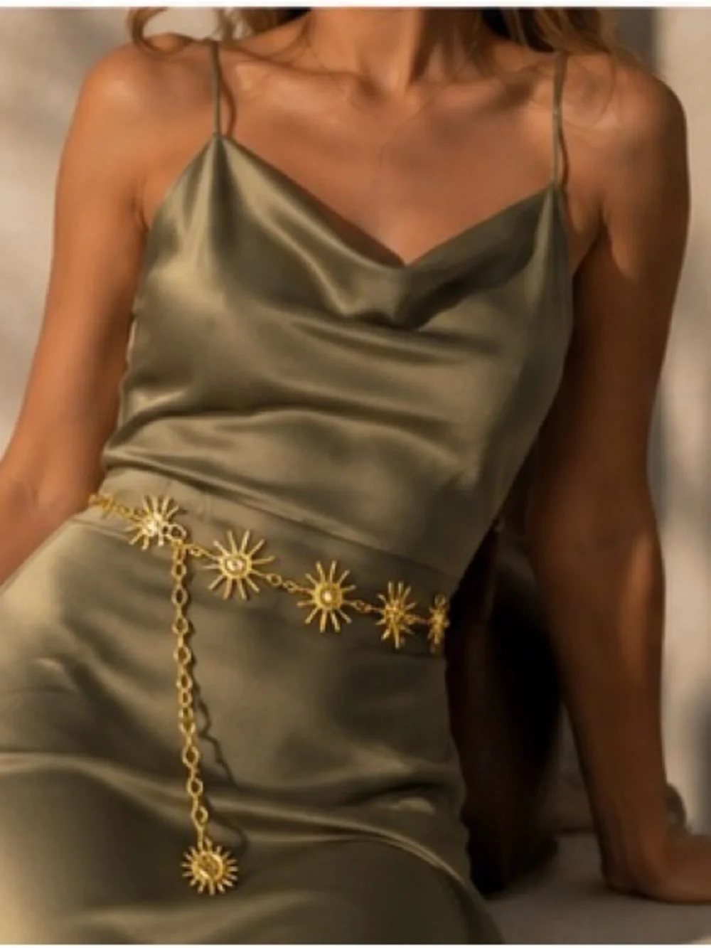 Gold Sunburst Chain Belt - Women Accessories